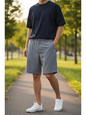 Adidas Mens Three Go To Hybrid Golf  Shorts Size 34 With Elastic Waistband Gray